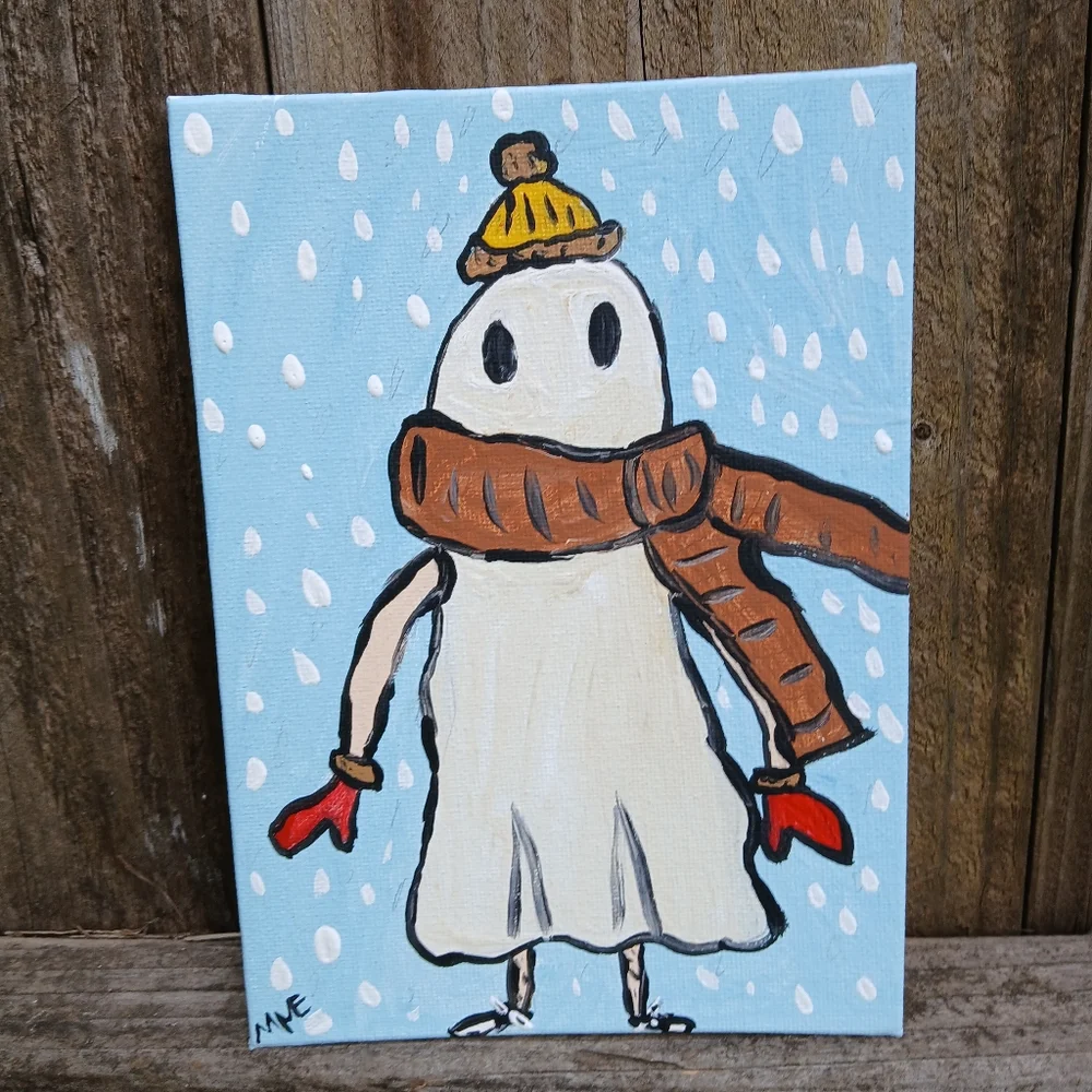 Ghost In Snow Painting - Picture 1 of 9